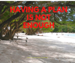 Having a plan is not enough